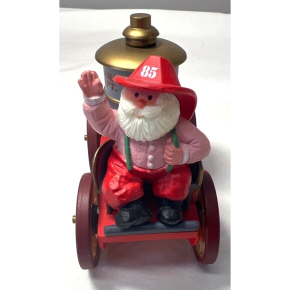 Santas Fire Engine Hallmark Keepsake Ornament 1989 Collectors Series North Pole - Picture 2 of 4